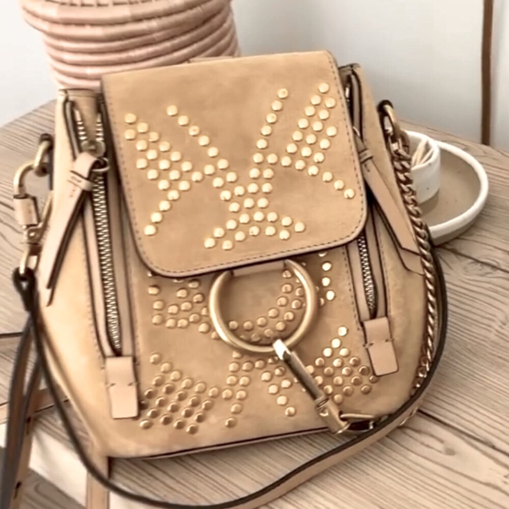 ❤️Chloe Faye Mini Studded Suede/Leather Backpack